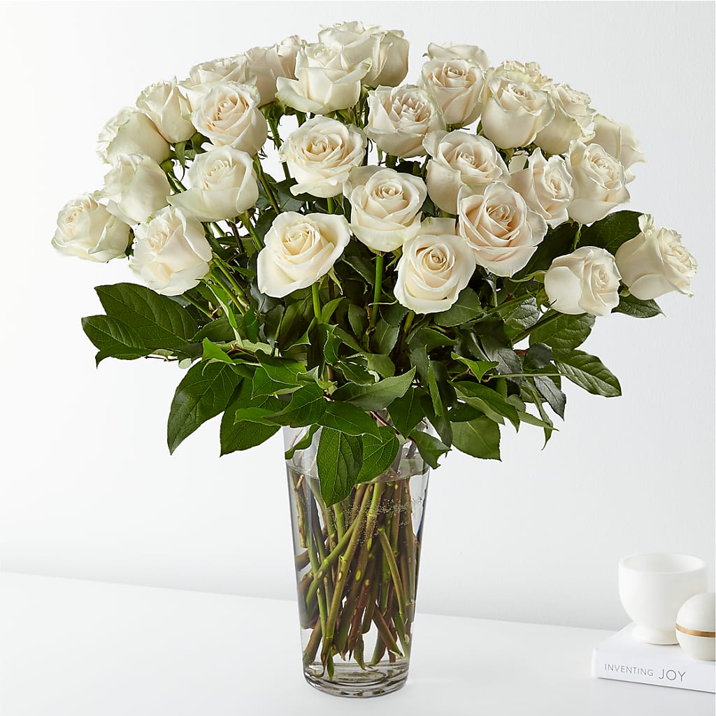 Long Stem White Rose Bouquet – All Season Floral Llc, Saranac Lake NY