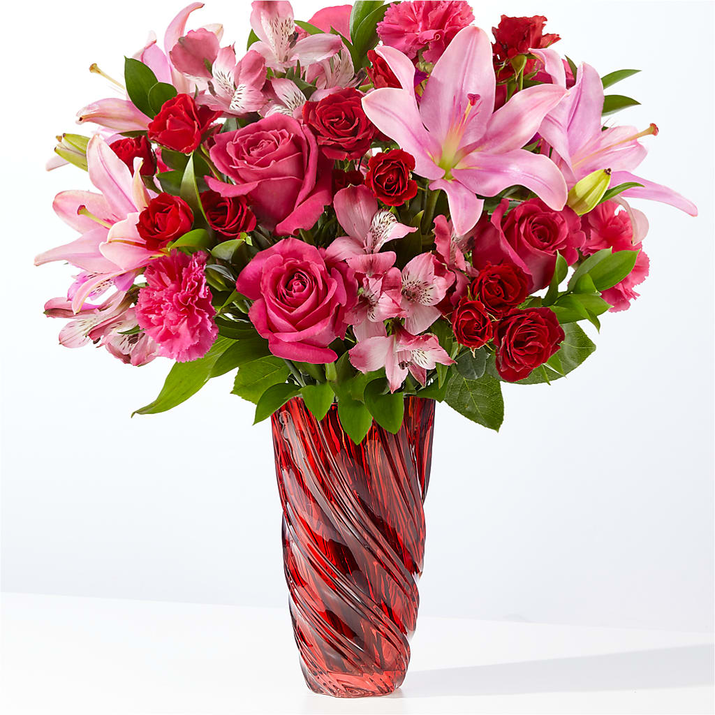 In Love Bouquet with Luxe Swirl Vase – All Season Floral Llc, Saranac Lake NY