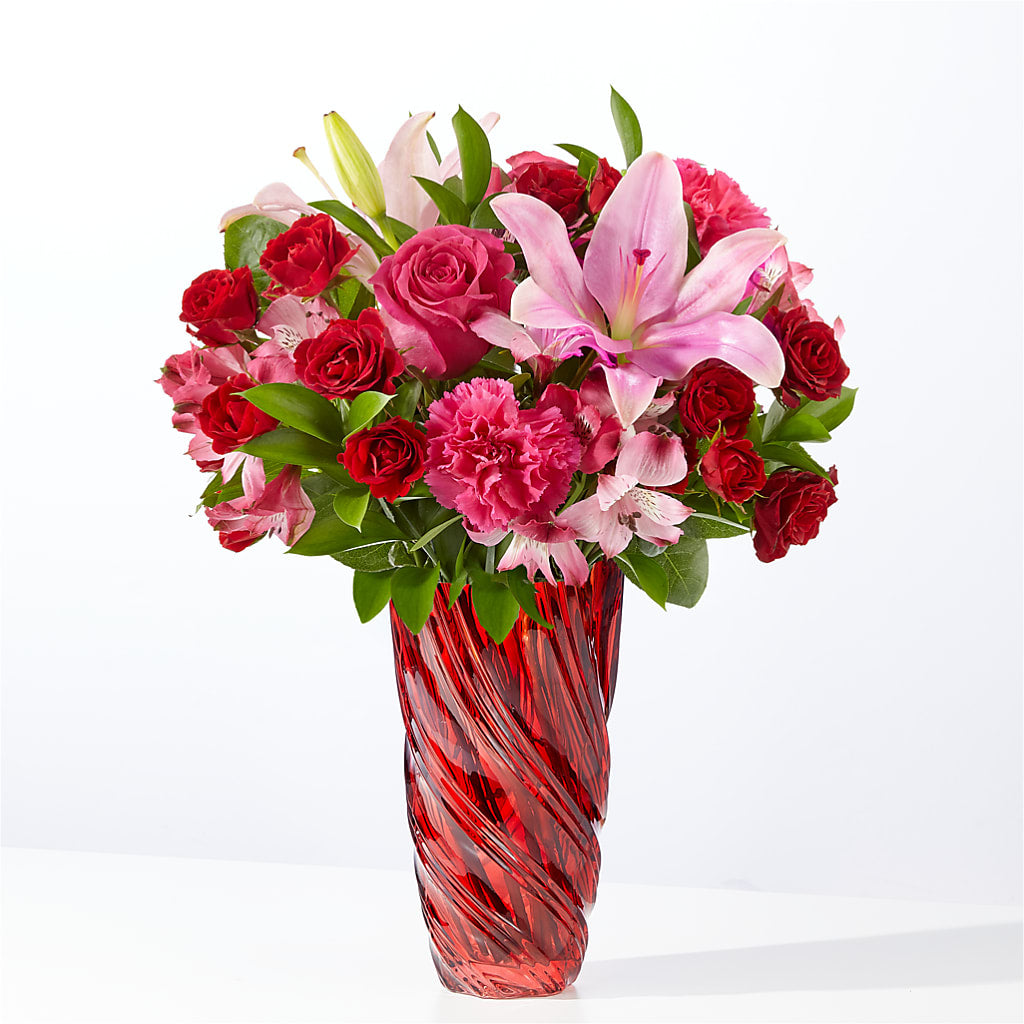 In Love Bouquet with Luxe Swirl Vase – All Season Floral Llc, Saranac Lake NY