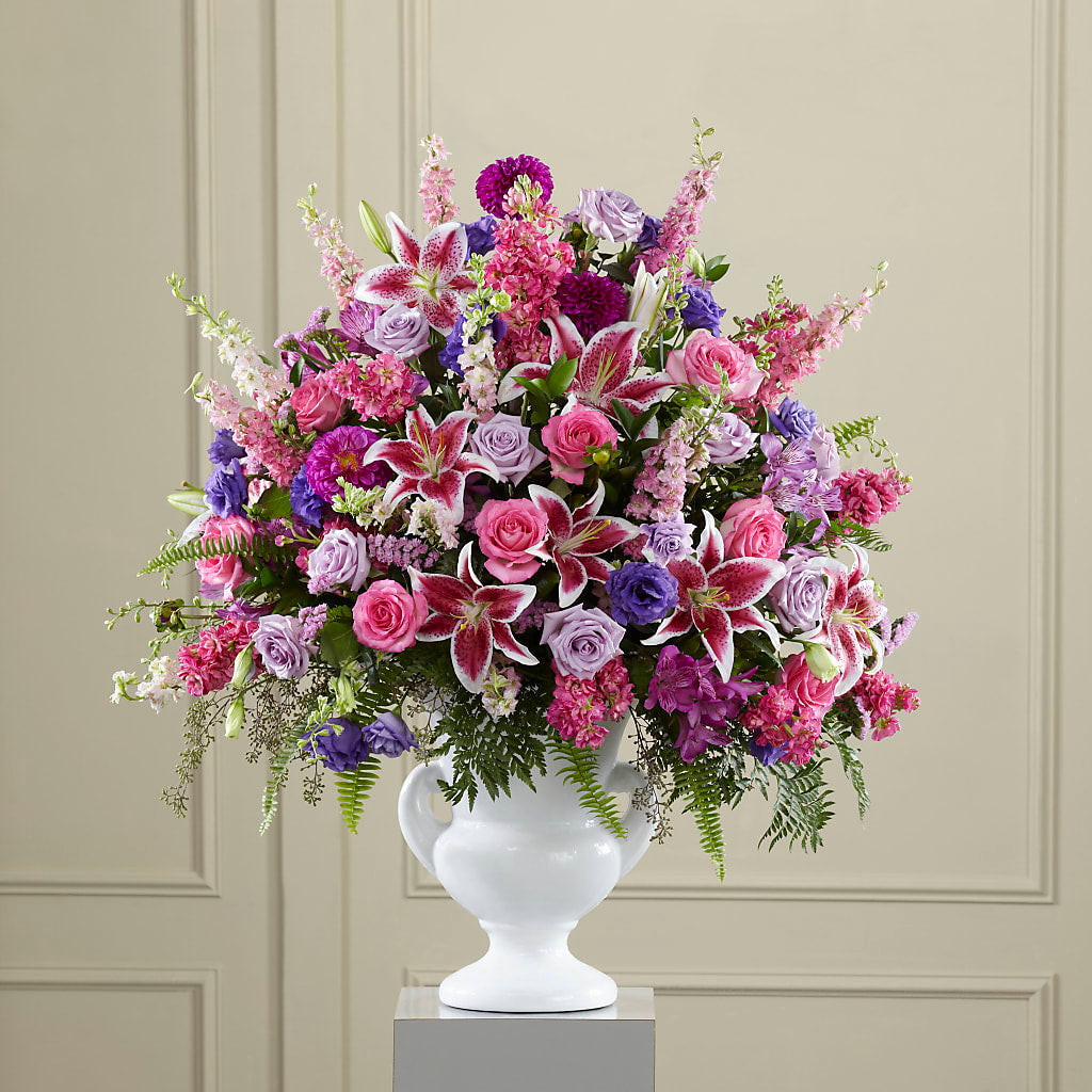 Peaceful Tribute Arrangement – All Season Floral Llc, Saranac Lake NY
