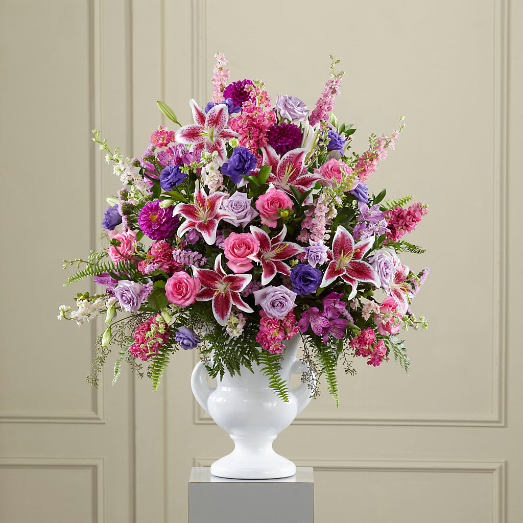 Peaceful Tribute Arrangement – All Season Floral Llc, Saranac Lake NY