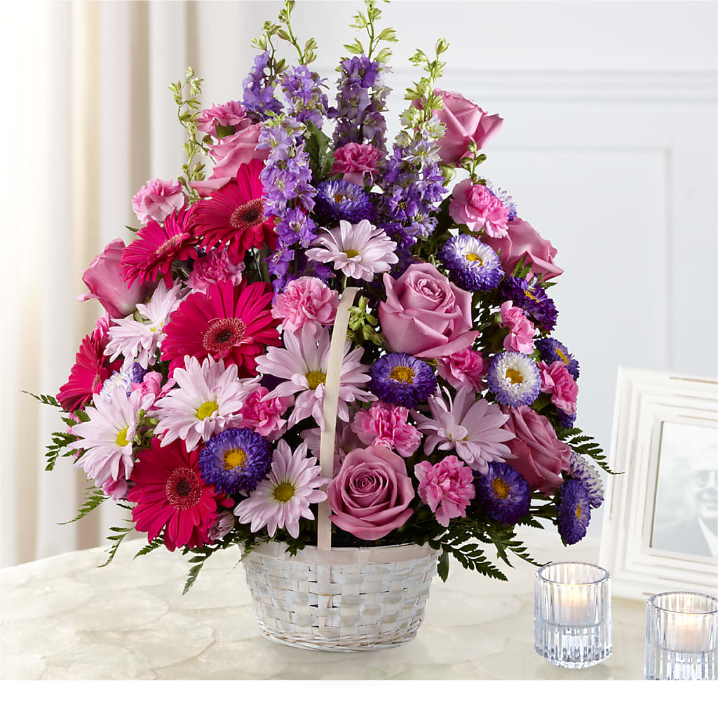 Pastel Peace Basket – All Season Floral Llc, Saranac Lake NY