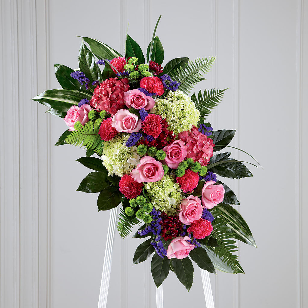 Refreshing Mix Standing Spray – All Season Floral Llc, Saranac Lake NY