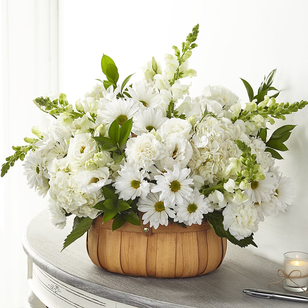 Pure Ivory Basket – All Season Floral Llc, Saranac Lake NY