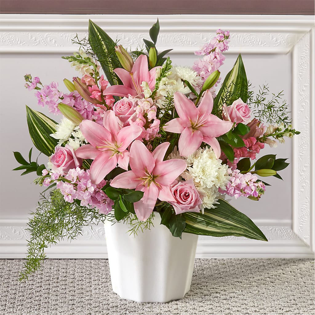 Simply Serene Floor Basket – All Season Floral Llc, Saranac Lake NY