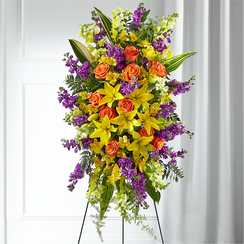 Thoughtful Prayers Standing Spray – All Season Floral Llc, Saranac Lake NY