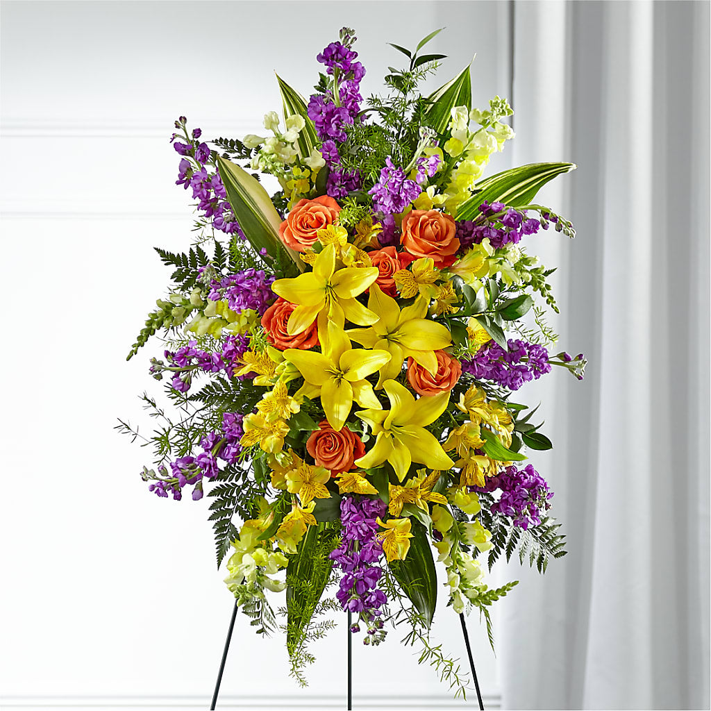 Thoughtful Prayers Standing Spray – All Season Floral Llc, Saranac Lake NY