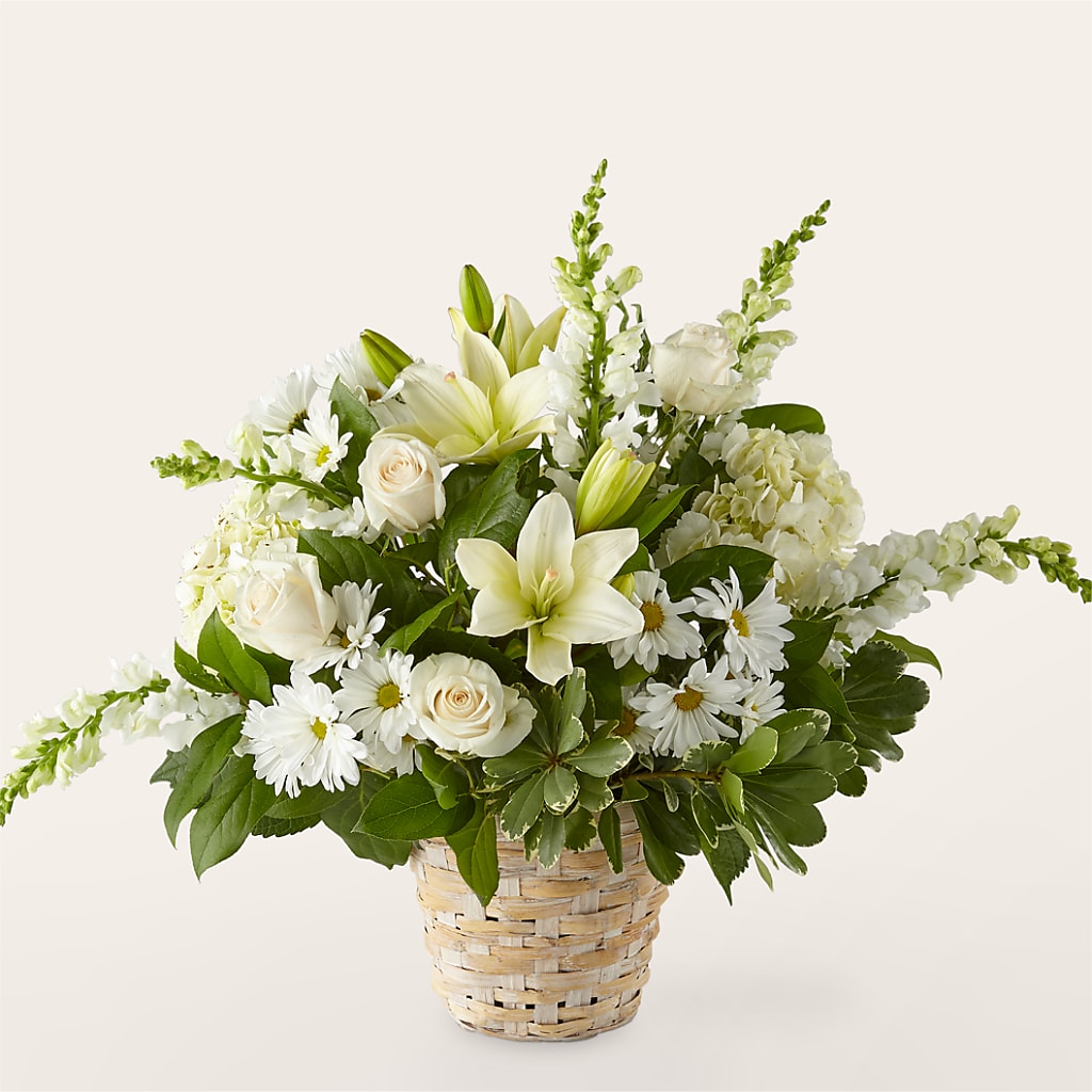 Ivory Elegance Floral Basket – All Season Floral Llc, Saranac Lake NY
