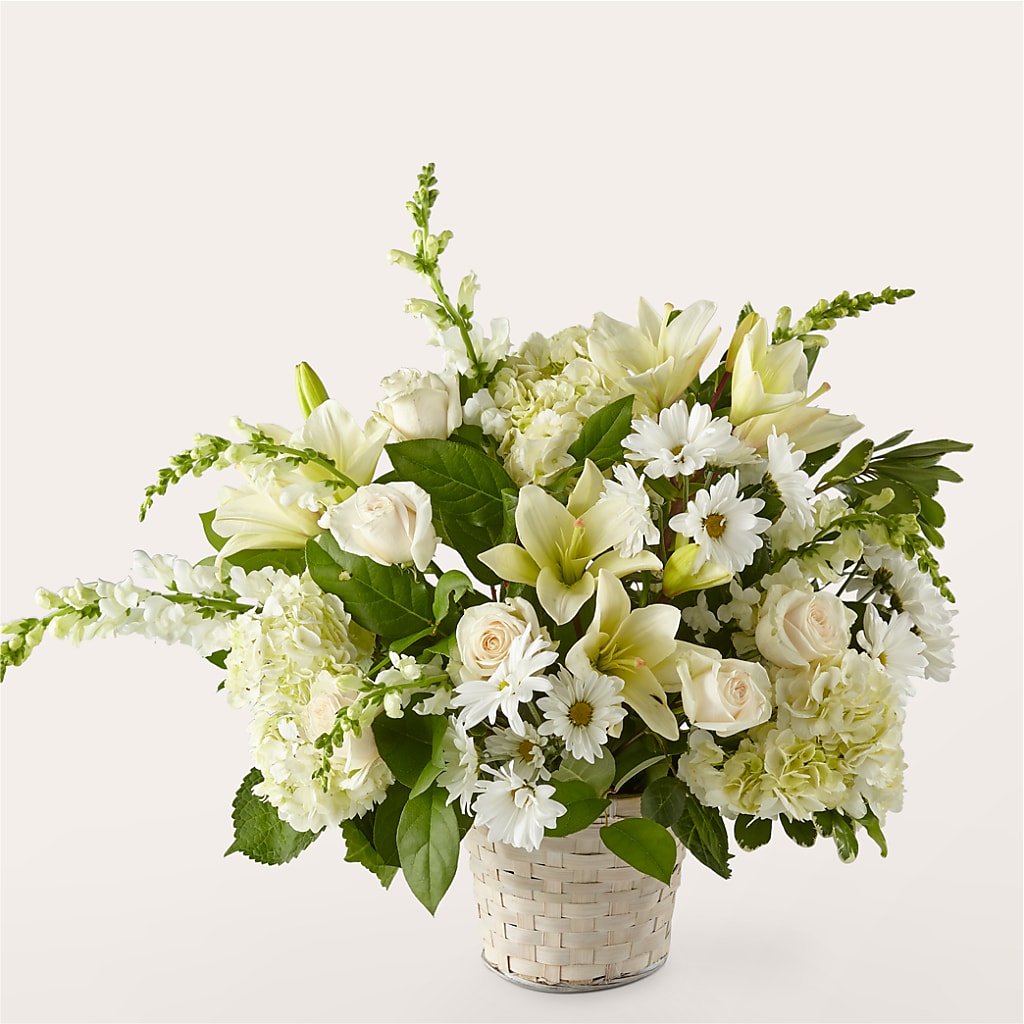 Ivory Elegance Floral Basket – All Season Floral Llc, Saranac Lake NY