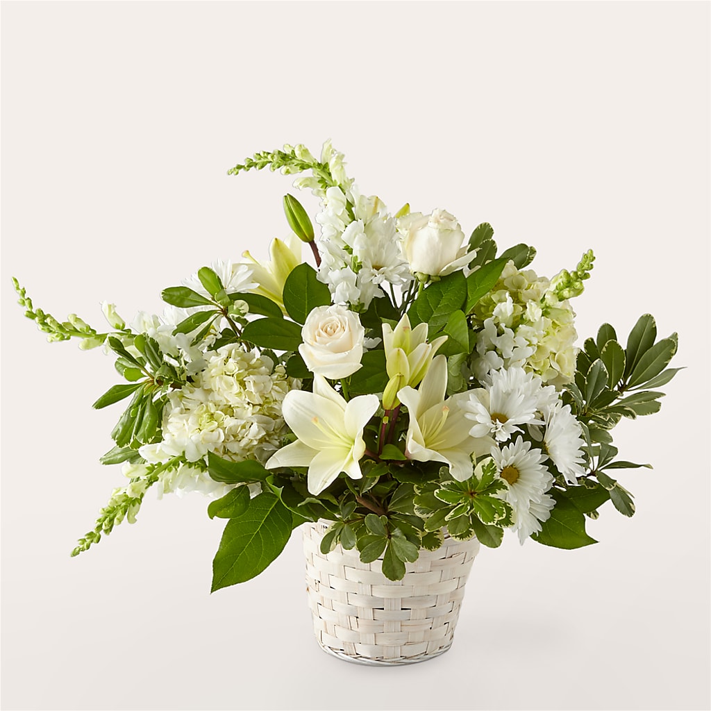Ivory Elegance Floral Basket – All Season Floral Llc, Saranac Lake NY