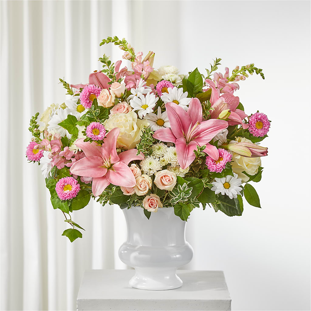 Empathetic Blooms Urn Arrangement – All Season Floral Llc, Saranac Lake NY