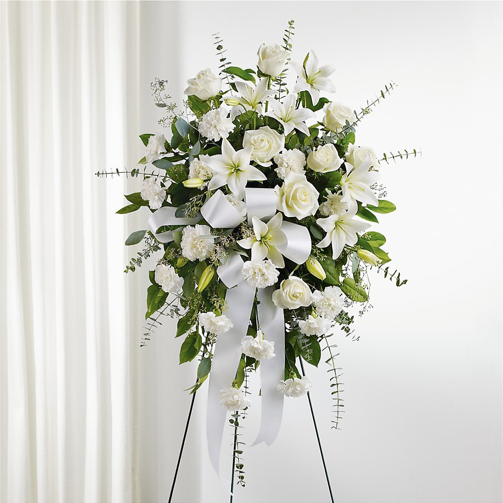 With Care Standing Spray – All Season Floral Llc, Saranac Lake NY