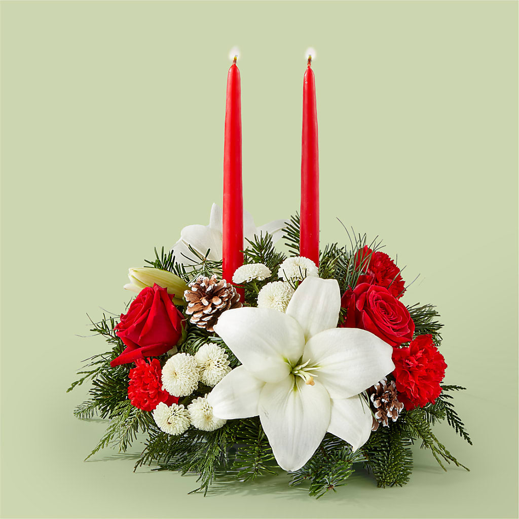Seasonal Festivities Centerpiece – All Season Floral Llc, Saranac Lake NY