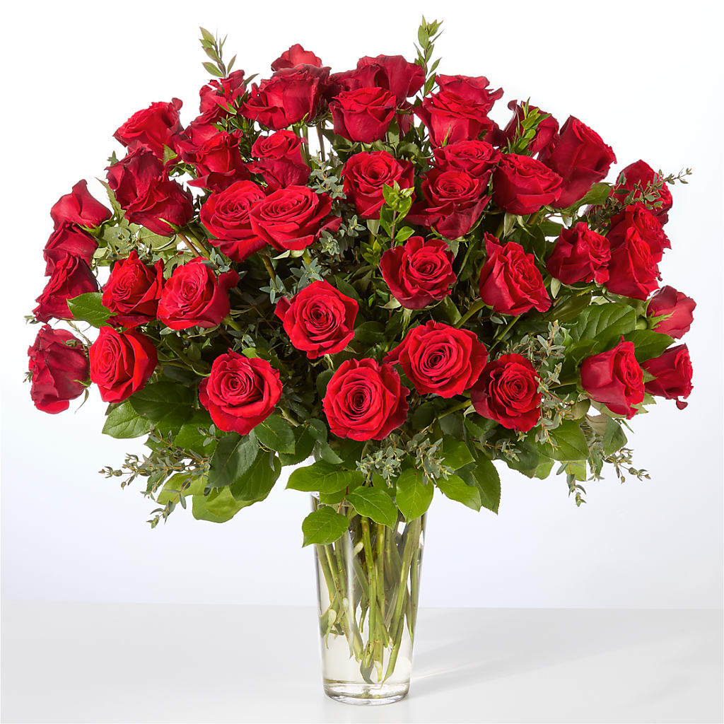 Forever Yours Fifty Stem Red Rose Bouquet – All Season Floral Llc, Saranac Lake NY