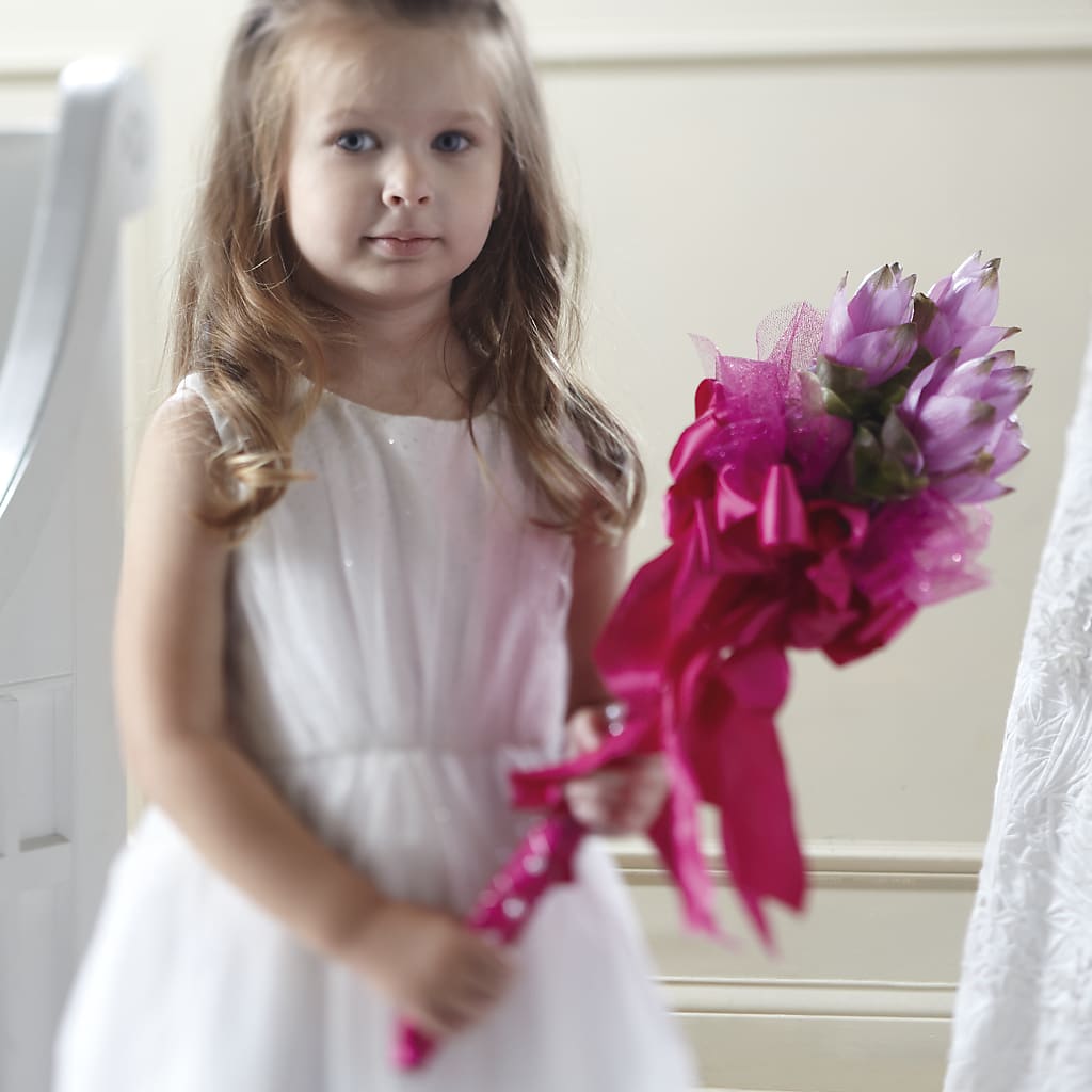 Sparkle Pink Flower Girl Bouquet – All Season Floral Llc, Saranac Lake NY