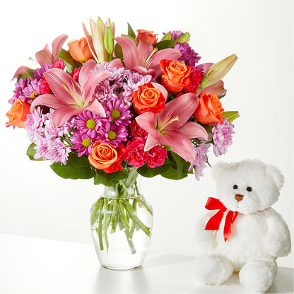 One and Only Bouquet and Bear Bundle –  All Season Floral Llc, Saranac Lake NY
