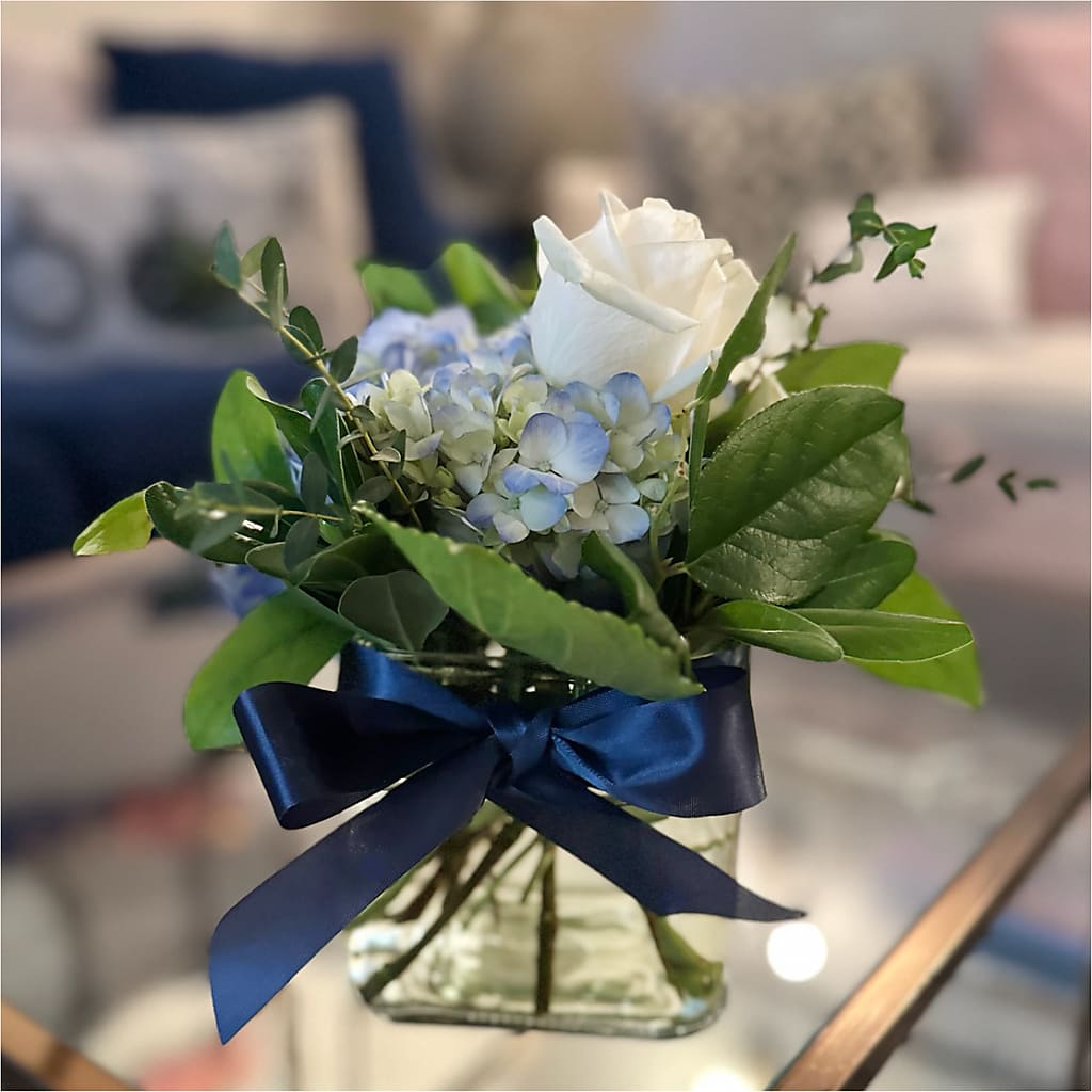 Sky Blue Delight Bouquet –  All Season Floral Llc, Saranac Lake NY