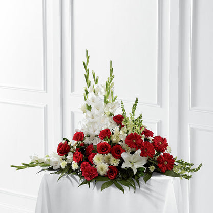 Crimson & White Arrangement –  All Season Floral Llc, Saranac Lake NY
