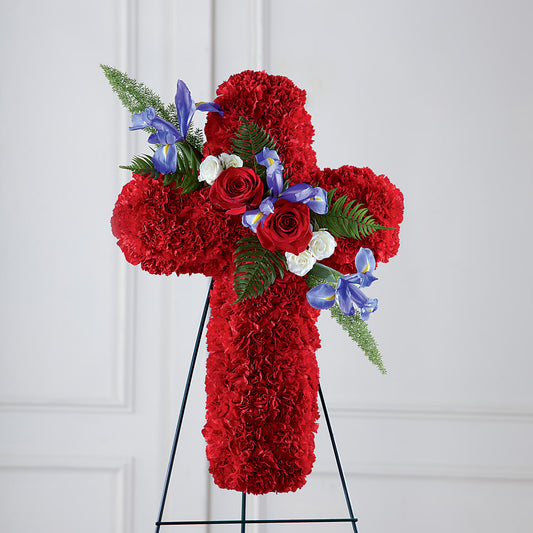 Faithful Hero Floral Cross –  All Season Floral Llc, Saranac Lake NY