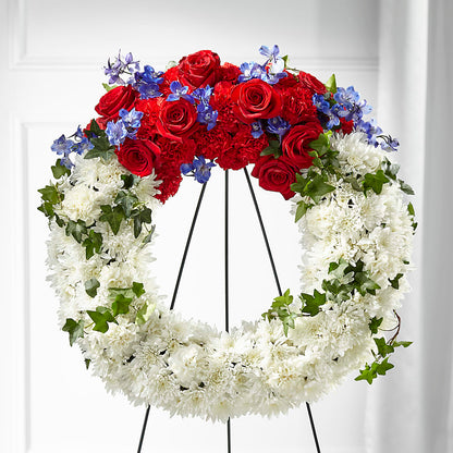 Patriotic Passion Wreath –  All Season Floral Llc, Saranac Lake NY