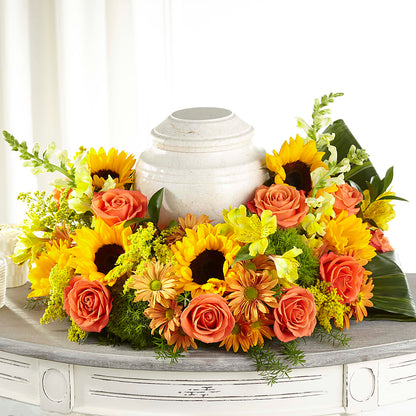 Faithful Sunflower Cremation Adornment –  All Season Floral Llc, Saranac Lake NY