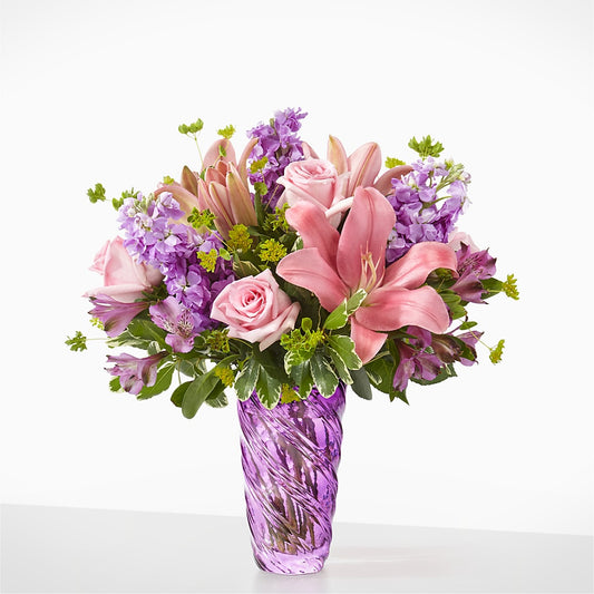 Precious Petals Bouquet with Luxe Swirl Vase –  All Season Floral Llc, Saranac Lake NY