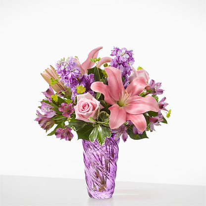 Precious Petals Bouquet with Luxe Swirl Vase –  All Season Floral Llc, Saranac Lake NY