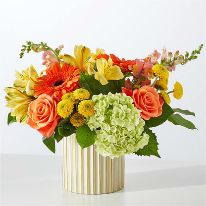 Autumn Sunshine Bouquet with Ivory Vase –  All Season Floral Llc, Saranac Lake NY