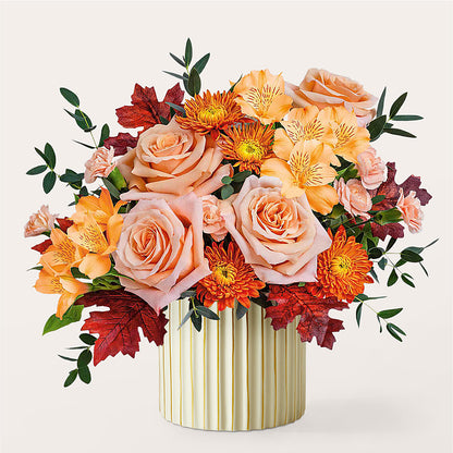 Spiced Latte Bouquet with Ivory Vase –  All Season Floral Llc, Saranac Lake NY
