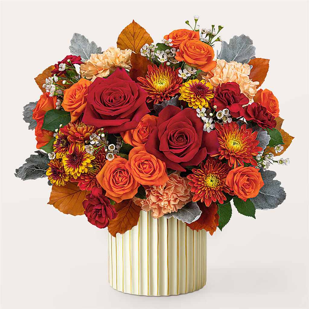 Merlot Bouquet with Ivory Vase –  All Season Floral Llc, Saranac Lake NY