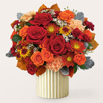 Merlot Bouquet with Ivory Vase –  All Season Floral Llc, Saranac Lake NY