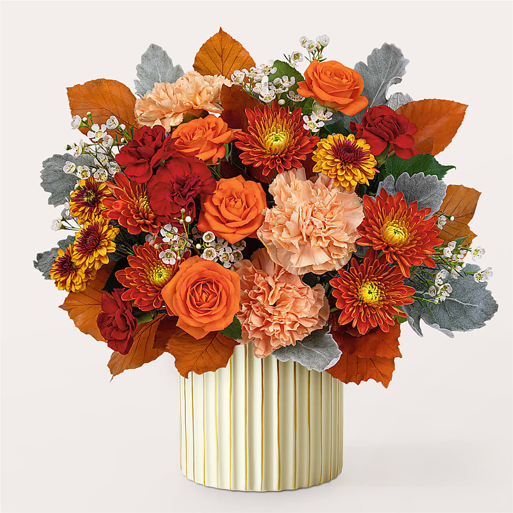 Merlot Bouquet with Ivory Vase –  All Season Floral Llc, Saranac Lake NY
