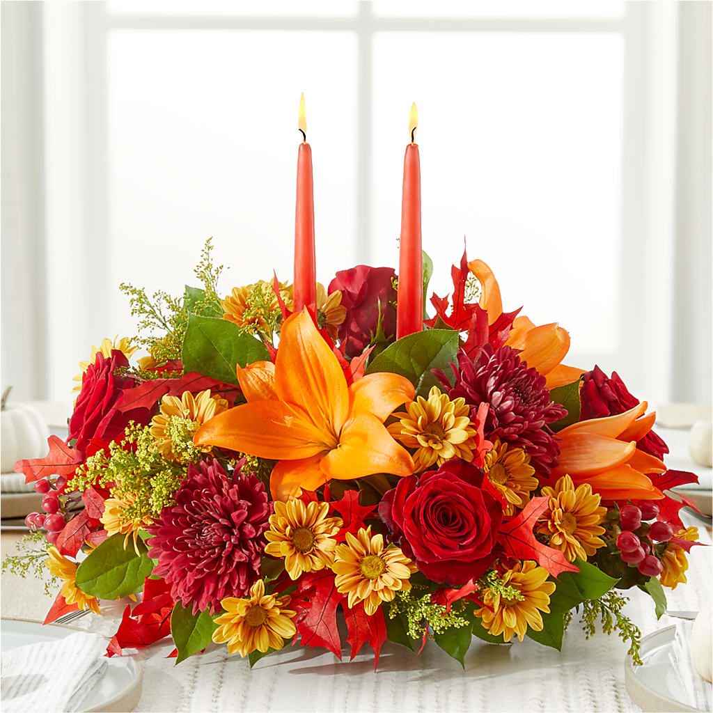 Autumn's Embrace Centerpiece –  All Season Floral Llc, Saranac Lake NY