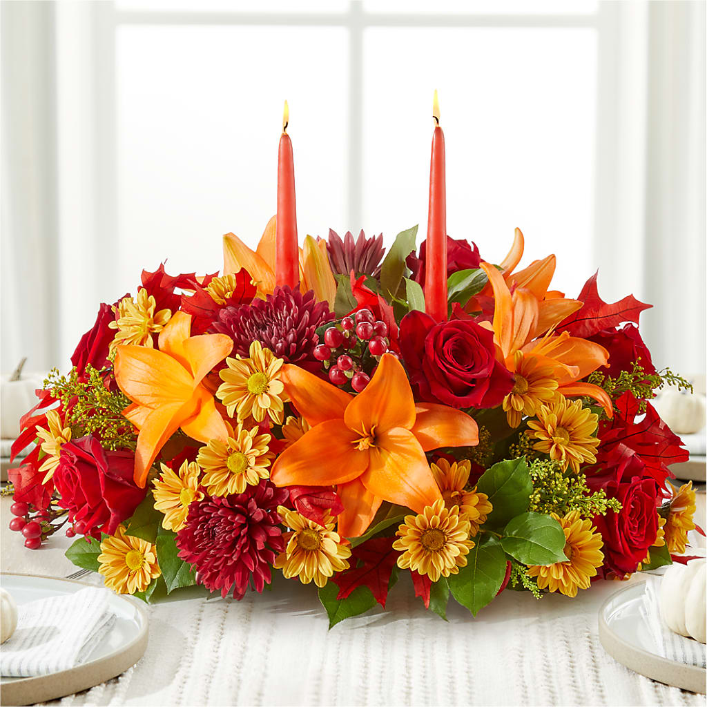 Autumn's Embrace Centerpiece –  All Season Floral Llc, Saranac Lake NY