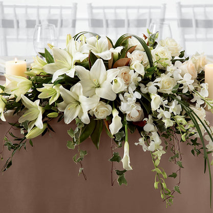 White Linen Arrangement –  All Season Floral Llc, Saranac Lake NY