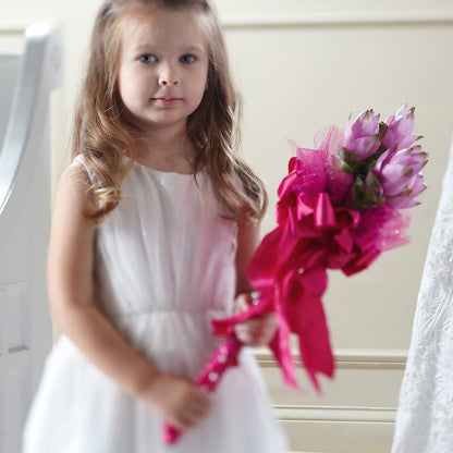 Sparkle Pink Flower Girl Bouquet –  All Season Floral Llc, Saranac Lake NY