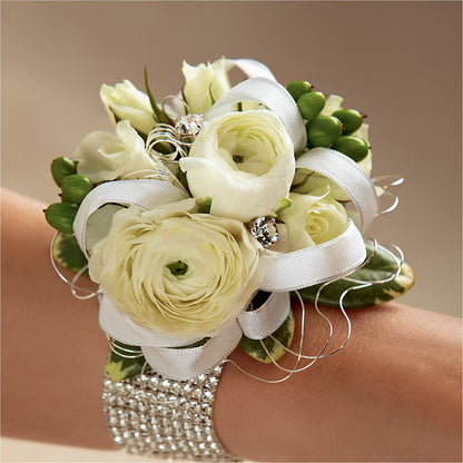 White Wedding Corsage –  All Season Floral Llc, Saranac Lake NY